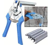 TEMU Juego de pinzas para gallinero, , con clips de 600 m, herramienta manual para instalar y reparar malla de alambre interior, adecuada para malla de alambre de gallinero.