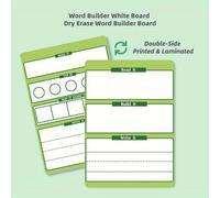 TEMU Juego de Pizarras Blancas para Construcción de con Lectura-Escritura y Ortografía de Vocabulario Visual CVC, Impresas por Lados e Laminadas, Piezas por Juego, Tamaño 9x12 Pulgadas