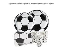 TEMU Juego de platos, servilletas y vasos desechables de fútbol de 85 piezas, ideal para 25 invitados, para fiestas de y pícnic familiar.