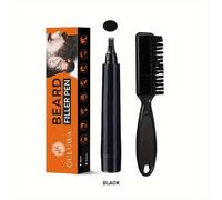 TEMU Juego de Plumas para Relleno de Barba para Hombres, Pluma para y Marrón + Peine de Maquillaje para Barba, Reparación de Forma de Barba para Hombres, Pluma de Maquillaje para Barba Gruesa