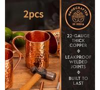 TEMU Juego de Regalo Tazas Moscow Mule 1/2/4pcs, Vasos de Agua Forma Cilíndrica ARTESANALES