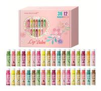 TEMU Juego de Regalo Único 36pcs/ Surtido de Bálsamos Labiales con 12 , Hidratantes y Luminosos Duraderos para un Natural - para Fiestas del Día de San Valentín
