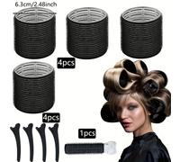 TEMU Juego de Rizadores para Mujer 9 Piezas, Rizador Grande y con Pinza, Autoadhesivo, Sin Daño ni Caída del Cabello, Herramienta para Volumen en , Ideal para Té de Tarde o Regalo de Año y Día de la