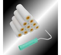 TEMU Juego de Rodillos de Esponja de Densidad de 3/5/10 Piezas con 1 Mango Verde para Pintura de Precisión, Aplicación y Acabado Natural, Fibra de Poliéster, Herramientas de Pintura