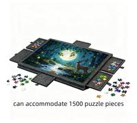 TEMU Juego de rompecabezas de mesa de 1500-1800 piezas | de 35 pulgadas + Almacenamiento de 6 cajones + Ángulo ajustable | antipolvo incorporada, una opción práctica para festivos y regalos de