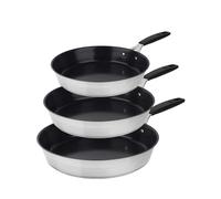 TEMU Juego de sartenes de Ø20Ø24Ø28cm en acero inoxidable MasterPRO