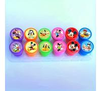 TEMU Juego de Sellos de Dibujos Animados de Disney y Minnie de 12 Piezas, 12 Diseños de Patrones, Redondos, Plástico Duradero Adecuado para Regalos de Año