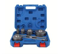 TEMU Juego de sierras perforadoras de hormigón de 9 piezas, juego de brocas para abridor de agujeros de hormigón, cortador de agujeros huecos de acero de tungsteno de 30/ 40/ 65/ 80/ 100 mm con caja