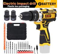 TEMU Juego de taladro eléctrico Jemi Tool, un kit de herramientas para el hogar de 23 piezas, una bolsa portátil y un taladro de impacto con un gatillo de velocidad variable