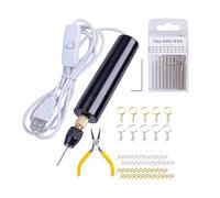 TEMU Juego de Taladro Eléctrico Mini de 0.8-3mm a con Pegamento de Cristal, Mini Amoladora Eléctrica Pequeña, Taladro Eléctrico de para Perforar de , Mini Amoladora de Perlas para Hacer DIY