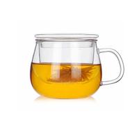 TEMU Juego de té de cristal de con filtro, diseñado para uso y de oficina. una taza transparente resistente al para el té concentrado y , completo con asa y , adecuado para hombres como para mujeres.