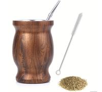 TEMU Juego de Té Mate, Taza de 230ml, con y Cepillo de Limpieza, Ideal para Cocina, Restaurante, Cafetería