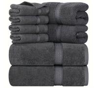 TEMU Juego de Toallas Premium de 8 Piezas, 2 Toallas de Baño, 2 Toallas de y 4 Paños de , Toallas de Algodón Hilado con Anillo Absorbentes para Baño, Gimnasio, Spa (Multicolor)