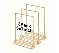 TEMU Juego de Tres Marcos de Fotos Elegantes - Una Adición Sofisticada para tu Escritorio con Paneles de Exhibición Acrílicos de 4X6 y 5X7 Pulgadas, un Soporte de Cara, para , Menús, y Ocasiones.