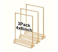 TEMU Juego de Tres Marcos de Fotos Elegantes - Una Adición Sofisticada para tu Escritorio con Paneles de Exhibición Acrílicos de 4X6 y 5X7 Pulgadas, un Soporte de Cara, para , Menús, y Ocasiones.