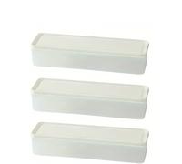 TEMU Juego de tres recipientes largos para almacenar alimentos, cajas reutilizables para nevera para guardar cebollas verdes, , jengibre, ajo, , huevos y otros esenciales de la cocina.