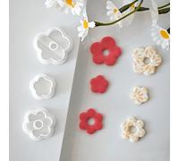 TEMU Juego de Troqueles con Forma de Margarita Bohemio, Kit de Cortadores de Arcilla de 3 Piezas para Hacer Joyería y Pendientes DIY, Herramientas de Artesanía de Plástico con Diseño Hueco