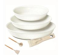 TEMU Juego de utensilios de cocina de inducción de 6 piezas, antiadherente con extraíbles, para todas las estufas, diseño apilable, para autocaravana, camping, para lavavajillas y horno, no