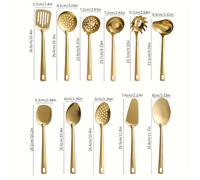 TEMU Juego de utensilios de cocina de lujo de 11 piezas, espejo, herramientas de cocina y vajilla de acero inoxidable, ideal para el hogar, restaurante, bufé, , boda, Navidad, Halloween, Pascua