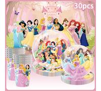 TEMU Juego de vajilla de 30 piezas de de DISNEY con platos y vasos de papel, adecuado para , graduaciones, fiestas - Platos y vasos con temática de para artículos temáticos, solo a , para (, Bella)