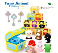 TEMU Juego Educativo de Animales de Granja Sorpresa para Niños, Set de 30 Piezas con Cajas de Blandas y Llave-Candado, Regalo de Navidad o para , Juguete de Clasificación y Habilidades Motoras Finas