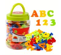 TEMU Juego Educativo Magnético de Alfabeto y Números Kizh - Imanes Coloridos para Nevera para la Aprendizaje de Ortografía, Matemáticas y Vocabulario - Material PP Seguro - Regalo para Niños