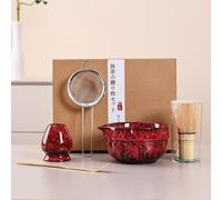 TEMU Juego Profesional de 5 Piezas para Preparar Matcha con de Bambú, Cuchara Medidora, de Cerámica, Colador de Acero Inoxidable, para Espuma y