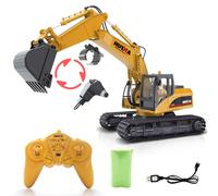 TEMU Juguete de Construcción con Control Remoto Grande de 15 1:14, Vehículo de Ingeniería, Excavadora con Pala Metálica y Agarrador - Ideal para Navidad y Halloween