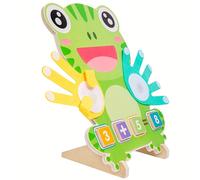 TEMU Juguete de de dedos de rana de madera, juguete educativo de madera, matemáticas rompiendo tus dedos, con 23 tarjetas dobles, adecuado para niños de 3 a 6 años.