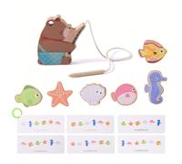 TEMU Juguete de Enhebrar Oso Pesca Rompecabezas, Juego de Enhebrar Cuentas para Entrenamiento de Concentración, Juguete de Coordinación Ojo- y Manual, Regalo de de Halloween y Navidad