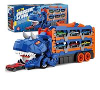 TEMU Juguete de Transformación de Dinosaurio , de Transporte, Se en un Camión de Dinosaurio para Niños, 6 Coches de Aleación (Colores y Estilos Aleatorios) que Pueden Ser Extendidos, Plegados y