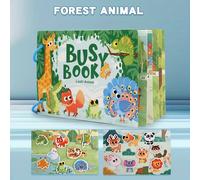 TEMU Juguete Educativo con Temática de Coche Silencioso para Niños de 3-5 Años - Libro de Aprendizaje de Animales Divertido con Números y Desarrollo de Habilidades Matemáticas, Verde/Azul