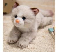 TEMU Juguetes de Peluche Simulación Gato Lindo con Rayas, Animales de Peluche Suaves y Kawaii, Decoración para el Hogar, Regalo Popular de Halloween, Navidad y para y