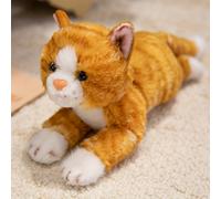 TEMU Juguetes de Peluche Simulación Gato Lindo con Rayas, Animales de Peluche Suaves y Kawaii, Decoración para el Hogar, Regalo Popular de Halloween, Navidad y para y