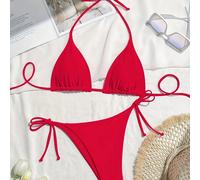 TEMU July Conjunto de Bikini de Color Sólido para Mujer