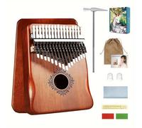 TEMU Kalimba Piano 17 Teclas, Piano de Dedo Portátil, Madera , Bolsa de Transporte y Manual de Instrucciones - Regalo para y Familiares - Disponible en Azul, Marrón , Marrón
