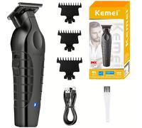 TEMU KEMEI 2299 Recortadora Profesional de Cabello/Barba para Hombres con T Blade, Cortapelos Inalámbrica Recargable | Máquina de Afeitar Eléctrica para | Regalo del Día para Esposo