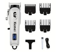 TEMU KEMEI-232 Kit Profesional de Corte de Pelo para Hombres con Recortadora de Barba, Pantalla LCD y Carga USB - para