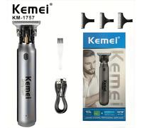 TEMU Kemei Kemei KM-1757 Recortadora de Cabello Inalámbrica con Carga USB - Máquina Profesional para Cortar Pelo con Hoja y Diseño de , Ideal para Hombres, Uso en Casa o Salón