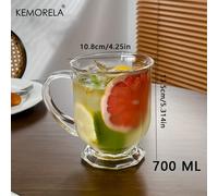 TEMU KEMORELA 1 Taza de Vidrio Retro de Gran Capacidad - Reciclable, Solo a , para Té Helado, , Café y Leche | Regalo Ideal para el Hogar o Restaurantes
