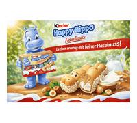 TEMU Kinder Happy Hippo Haselnuss - Wafer crujiente con crema de avellana