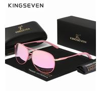 TEMU KINGSEVEN Gafas de Moda - Ligeras y Estilosas, Montura de Acero Inoxidable, Lentes Rosas para Fiestas y Fotografía - Estuche y Paño Premium, Ideas de Regalos de Navidad