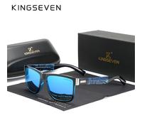 TEMU KINGSEVEN Gafas de sol prémium vintage polarizadas con montura cuadrada estampada