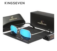 TEMU KINGSEVEN Gafas para hombre polarizadas, diseño , elegante montura de acero inoxidable con lentes TAC, gafas casuales de uso diario, adecuadas para conducir y actividades