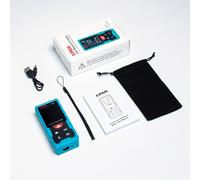 TEMU Kiprim Medidor de Distancia Láser Dual - Bilateral con Medición 120m, Cinta Recargable, Puntero Láser y Unidades Múltiples (m/ft/in/cm) para Topografía, Bricolaje e Uso Exterior