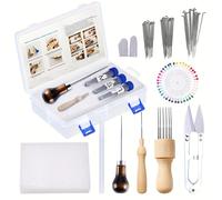 TEMU Kit Completo de Fieltro con Agujas de 60, de Espuma y Mango de Madera - Ideal para Manualidades de Lana DIY, Tijeras Incluidas