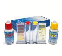 TEMU Kit Completo de Prueba de Agua para Piscinas - Set de Medición de pH y Cloro con Estuche Azul para Piscinas y Spas, Botella de Medición de y Guía de Instrucciones, Accesorios para Piscinas