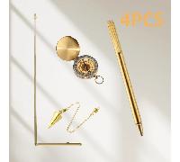 TEMU Kit Completo de Varillas de Radiestesia de Cobre 4 en 1: 2 Varillas con y , Ideal para Encontrar Agua, , Oro, - Profesional para Radiestesia, Detección de Metales, Energía y Exploración