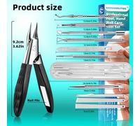 TEMU Kit de 11 piezas para cortaúñas encarnadas, con cortaúñas curvas diseñadas para uñas gruesas. set multifuncional para pies, una lima y un exfoliante para una piel .