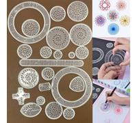 TEMU Kit de 22 piezas de lujo de plástico para dibujo geométrico, engranajes de precisión, plantillas, bolígrafos y lápices, para , diseñadores de bricolaje, profesores de .